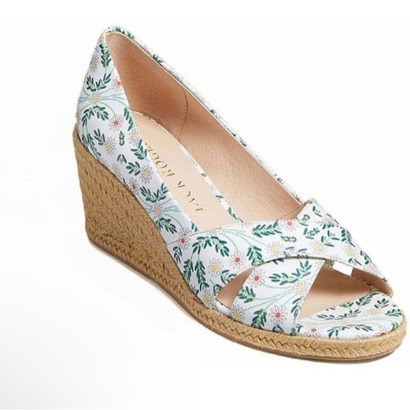 Jack Rogers Leather Palmer Crisscross Wedge Espadrille 8.5 - NEW $138 Retail - Picture 2 of 6